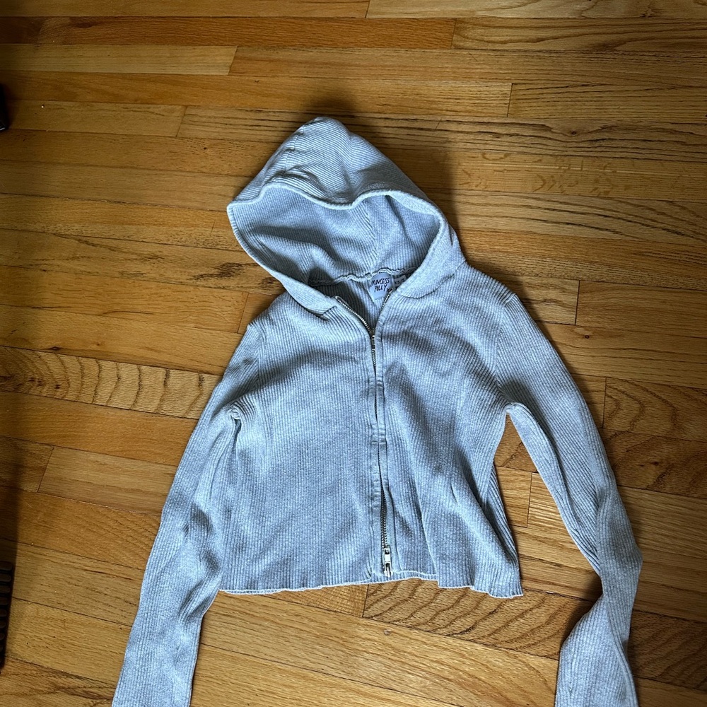 Women's Gray Cropped Hoodie